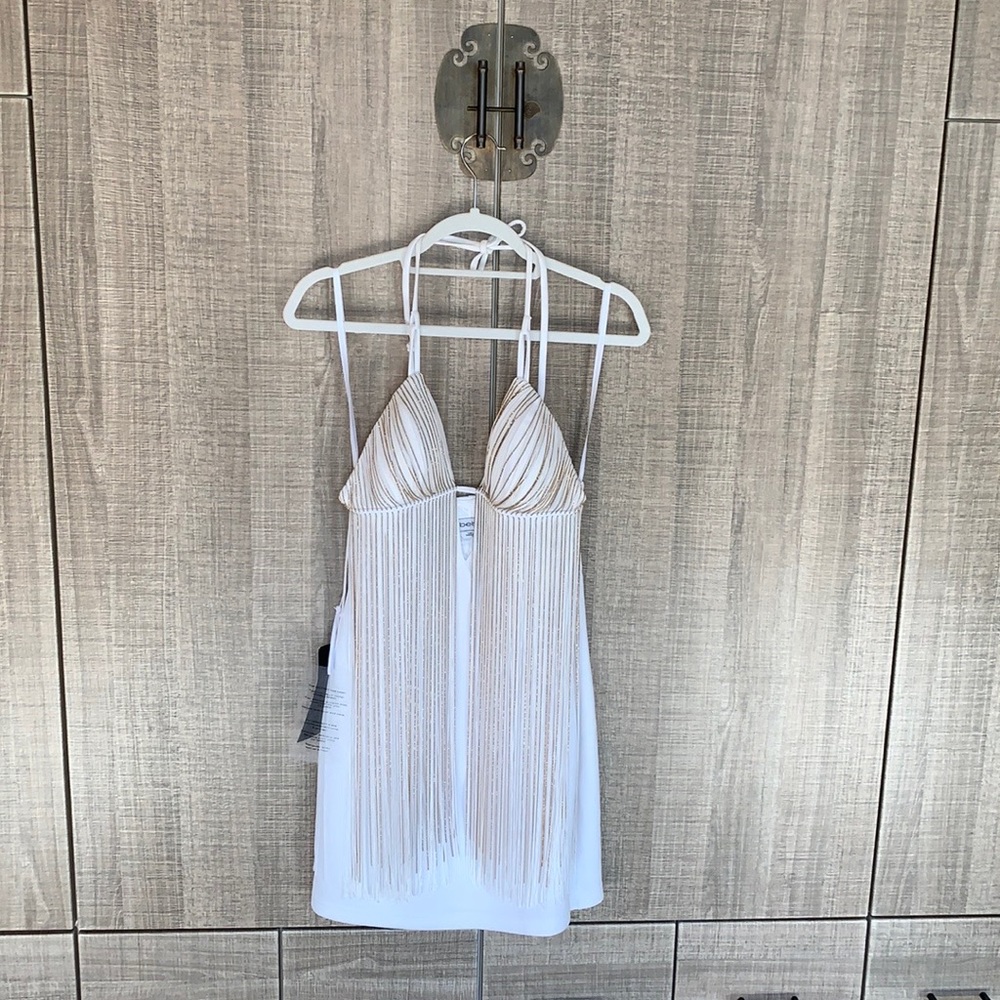 Bebe Fringe Bodycon Dress